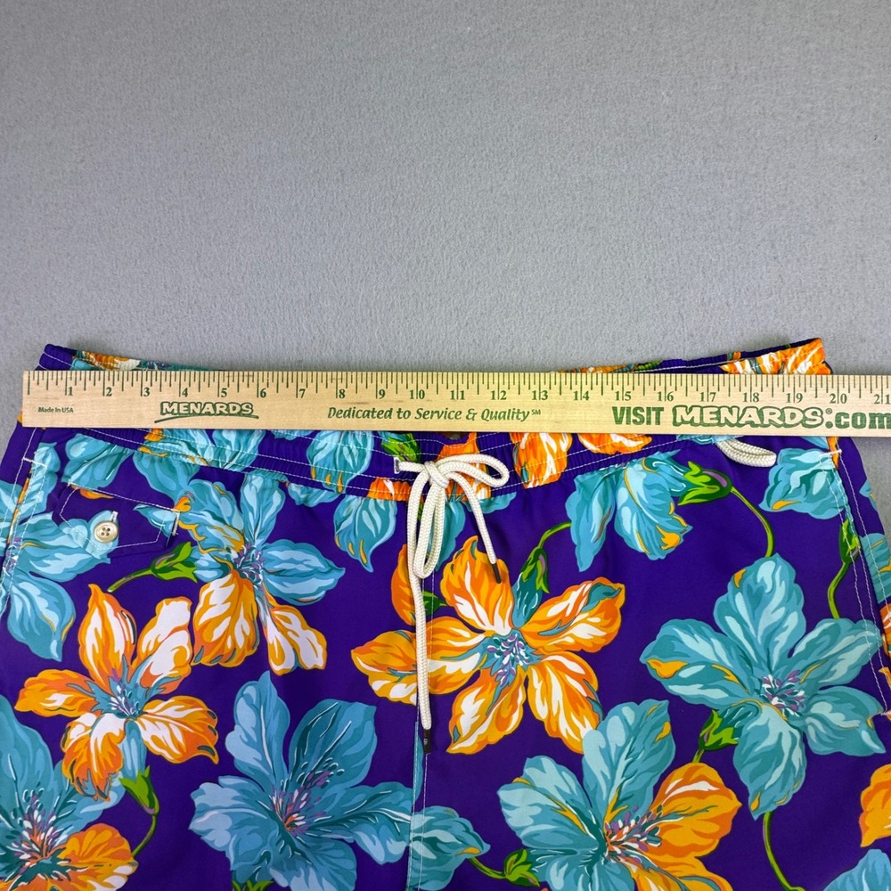 Polo Ralph Lauren Swim Trunks Men's XXL Purple Tropical Floral Hibiscus Shorts - Picture 5 of 11